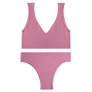 <span class=keywords><strong>Bralette</strong></span> sin costuras con escote en V profundo 2201 <span class=keywords><strong>para</strong></span> mujer, conjunto de bragas cortas suaves de algodón inalámbrico con logotipo Sexy en la cintura <span class=keywords><strong>para</strong></span> chicas <span class=keywords><strong>adolescentes</strong></span> - Product Image 5
