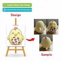 Usine de jouets en peluche personnalisés : Poupée douce en peluche avec design d'oiseau de dessin animé qui cligne de l'œil, souvenirs pour l'Association d'observation des oiseaux, sac à dos personnalisé