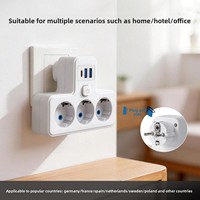 Multiprise intelligente 2500W 100-250V avec 2 ports USB-A et 1 port USB-C, lumière LED, 2 prises et interrupteur principal