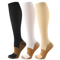 Chaussettes de compression en tricot pour hommes et femmes - Antibactériennes, respirantes, absorbant la transpiration, anti-frottement pour le cyclisme, la course à pied et le quotidien