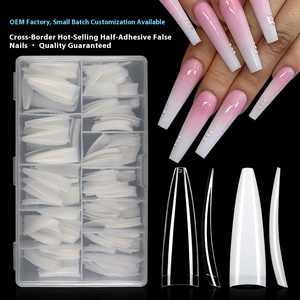 Best-seller européen et américain <span class=keywords><strong>pansement</strong></span> à ongles français demi-bâton transparent faux ongles Patch 504 boîte <span class=keywords><strong>pour</strong></span> application au doigt - Product Image 3