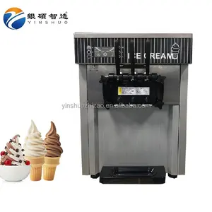 Thương mại Tabletop Trung Quốc softserve softice Softy Icecream Ice-cream làm 3 hương vị mềm phục vụ Kem