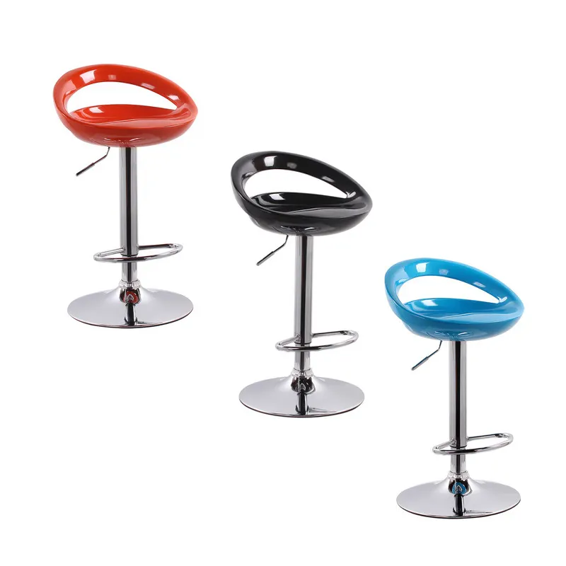 Atacado Best Seller Ajustável Cadeira Giratória Assento ABS Metal Stool Simples Bar Chair High Bar Stools