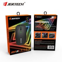 JERTECH JR3 Mouse nirkabel Laptop, Mouse nirkabel komputer, Mouse USB RGB, PC Mini, 1600DPI, Gamer optik, Laptop, 2.4G, dapat diisi ulang