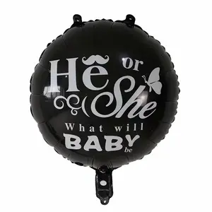 Bebek cinsiyet 18 inç yuvarlak top erkek ya da kız alüminyum balon erkek ya da kız reveal balon