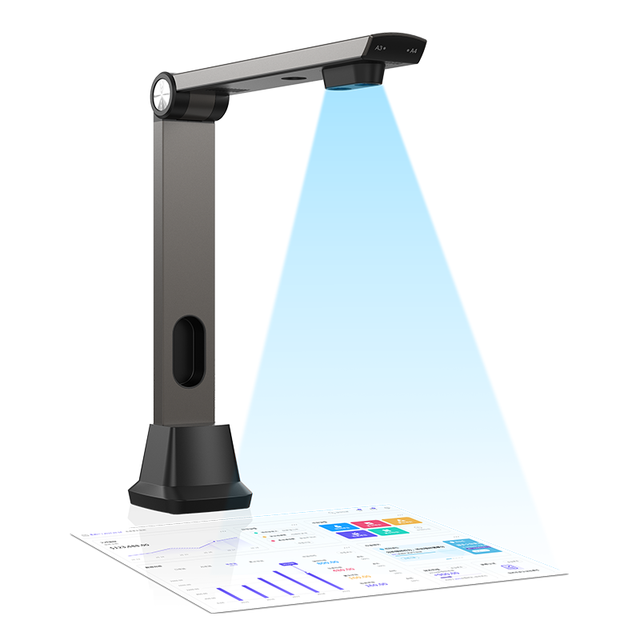 Eloam High Resolution 16MP Dual Lens OCR Document Scanner with Visual Presenter High-Speed A3/A4 Size for Library Smart Office