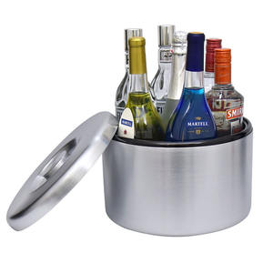 新デザイン 10L 丸型 二重壁 プラスチック製 アイスバケツ ビールクーラー 蓋付き - Product Image 2