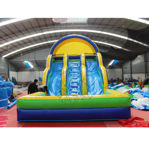 Tobogán Acuático Inflable con Doble Carril <span class=keywords><strong>y</strong></span> <span class=keywords><strong>Escaleras</strong></span> de Escalada, Precio al por Mayor, Ideal para Fiestas, Carnavales Escolares, Parques Acuáticos - Product Image 3