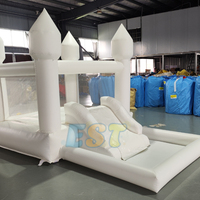 Usage domestique enfants fête moonwalk videur gonflable blanc mariage château gonflable mini blanc maison de rebond avec toboggan balle pit