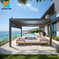 Pérgola Bioclimática de Aluminio con Control Inteligente, Sistema de Techo para Patio Exterior Impermeable, Diseño Moderno para Jardín