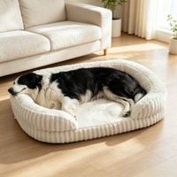 Coussin de lit pour chien et chat en mousse à mémoire de forme, grand format, chaud pour l'hiver, matelas doux et confortable, utilisation en intérieur, amovible et lavable, accessoires pour animaux de compagnie