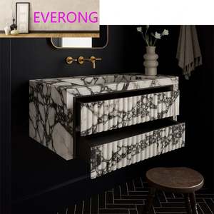 Lavabo de Mármol Natural Personalizado |   Fregadero de Piedra Veteada en Blanco y Negro |   Encimera de Mármol de Lujo Hecha a Mano - Product Image 5