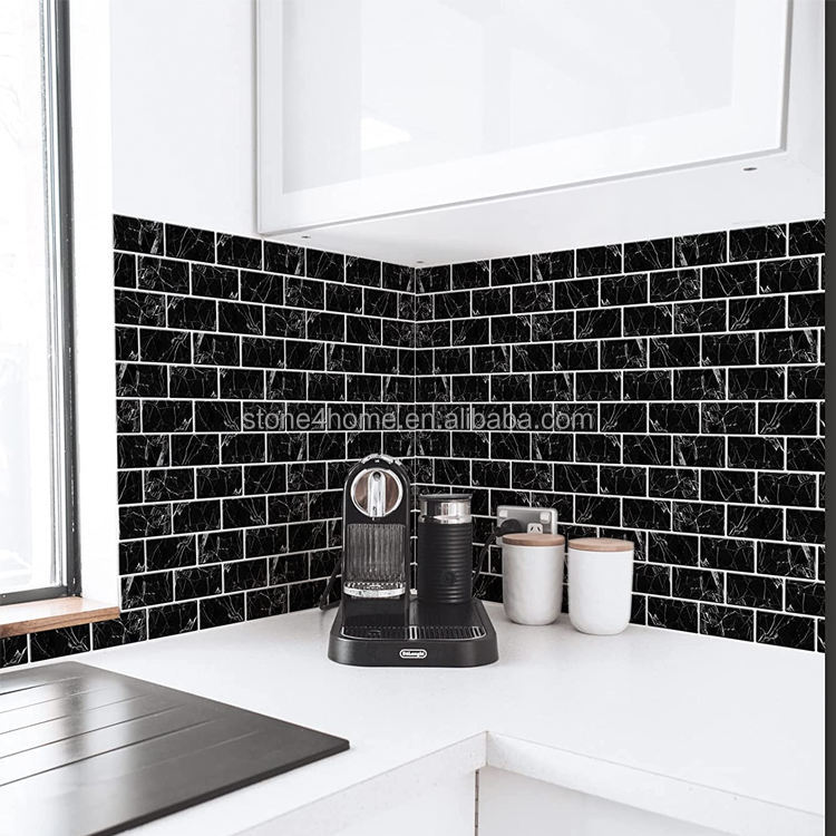 Mosaïque Marbre Et Verre Noir Anthracite 30x30 Cm – Pour Une Cuisine Ou Salle De Bain Canon !
