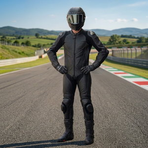 Bottes de moto unisexes en cuir imprimé noir, imperméables, respirantes, toutes saisons, pour adultes, équipement de protection - Product Image 1