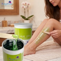 Cire dépilatoire professionnelle Angelina Rosin Microcrystalline en boîte de 800g, liposoluble, douce, à l'aloe vera, pour peaux sensibles, visage et corps AW002
