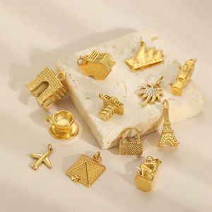 Collection de breloques Icons - Paris, <span class=keywords><strong>Londres</strong></span> et les pyramides d'Égypte, ensemble de breloques inspirées des sites touristiques - Tour Eiffel, Big Ben - Product Image 3