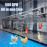 Ligne d'abattage de volailles sans installation 1000BPH, machine de traitement automatique de poulets pré-assemblée, usine d'abattage en SUS304