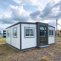 Maison conteneur moderne de luxe de 20 pieds à double aile extensible, préfabriquée, modulaire, pliable, portable, pour bureau ou villa
