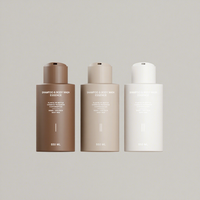 Flacon cosmétique en PP personnalisable 550 ml avec bouchon à clapet, corps plat, pour gel douche, lotion, contenant vide pour distributeur de savon liquide