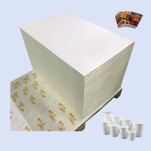 Carta vergine pasta di legno doppio lato PE carta patinata in fogli per la coppa di gelato