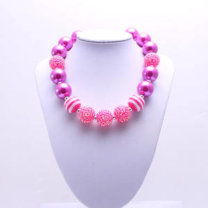 Moda niños princesa oro rojo 20mm <span class=keywords><strong>Bubblegum</strong></span> grueso cuentas collar niños joyería fina encanto niñas collar - Product Image 6