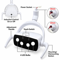 Lampe dentaire à 4 ampoules LED, lampe d'examen buccal réglable, lumière LED pour unité dentaire, clinique