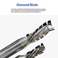 מקדח יהלום מסוג Riser Diamond PCD לחריטה אנכית, ללא ציפוי, בעל שיני חיתוך חלקות, תוצרת סין