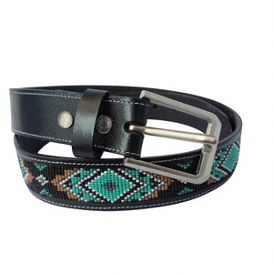 Ceinture robuste unisexe carrée personnalisable en cuir de buffle véritable avec boucle en acier, étanche et écologique, modèle NA71 de BS INTERNATIONAL - Product Image 2
