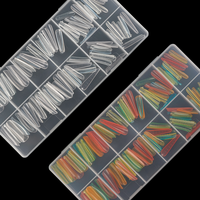 288 pièces de moules transparents double forme pour extension d'ongles, couverture complète, pour gel de construction rapide et polygel