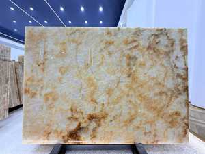 Dalles de quartzite jaune personnalisées, <span class=keywords><strong>pierre</strong></span> d'onyx naturelle translucide, panneau de quartzite cristallin, marbre pour <span class=keywords><strong>décoration</strong></span> murale intérieure et fond de scène - Product Image 6