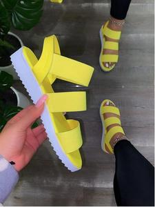 Women's Stylish Solid Color Flat Bottom Casual Outdoor Beach Sandals Breathable Strap Elastic for Summer Foreign Trade Platform - Product Image 6