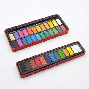 Peinture à l'eau solide de haute qualité à bas prix, 24 couleurs, gâteau avec pinceau pour enfants - Product Image 5