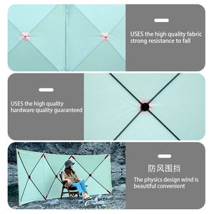 Lona <span class=keywords><strong>plegable</strong></span> de alta calidad para <span class=keywords><strong>playa</strong></span>, parabrisas impermeable para acampada, valla de viento de lona - Product Image 6