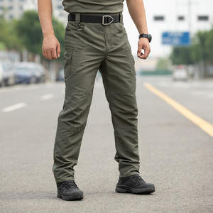 Pantaloni <span class=keywords><strong>Cargo</strong></span> Impermeabili da <span class=keywords><strong>Uomo</strong></span> per Escursionismo, Pantaloni Tattici Multi-Tasca <span class=keywords><strong>Neri</strong></span> di Alta Qualità - Product Image 5