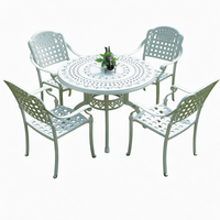 Ensemble table et chaises de restaurant pliantes en aluminium moulé, style contemporain, pour usage extérieur/intérieur, salon, hôtel