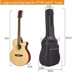 Sac à dos pour guitare acoustique en tissu Oxford avec sangle d'épaule réglable, rembourré, imperméable, certifié BSCI - Product Image 4