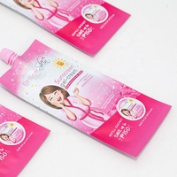 Échantillon de crème liquide pour le visage en sachet avec bec verseur, petit emballage personnalisé avec logo pour produits cosmétiques