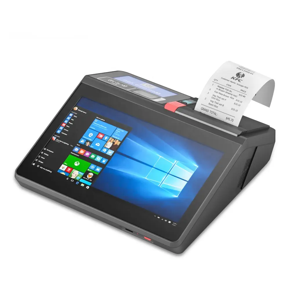 11.6 Inci Windows 10 Pro Sistem Pos Kasir Meja Mesin Pos dengan Pemindai Printer MSR Opsi Baterai RFID