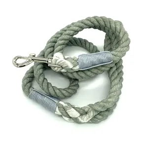 Hanyang OEM Custom Natural 100% Cotton Pet Leash for Small,Medium,Large Dogs cotton rope leash