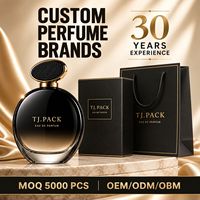 Flacon de parfum rond noir 50 ml avec sac cadeau et boîte, flacon de parfum en verre de luxe pour emballage de marque privée