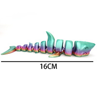 Statue de requin articulée imprimée en 3D, décoration océanique, les articulations sont entièrement mobiles et façonnables, décorations de bureau et de chambre