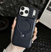 GSCASE Étui Haut de Gamme en Cuir d'Affaires Magnétique avec Support pour iPhone 16 Pro 15 14 13 12 Pro Max
