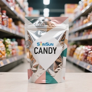 Customized Eco-Friendly Aluminum Foil <b>Zip</b> Lock Stand-up Pouches 3.5g & 7g for Chewing Gum Sushi Milk - Product Image 2