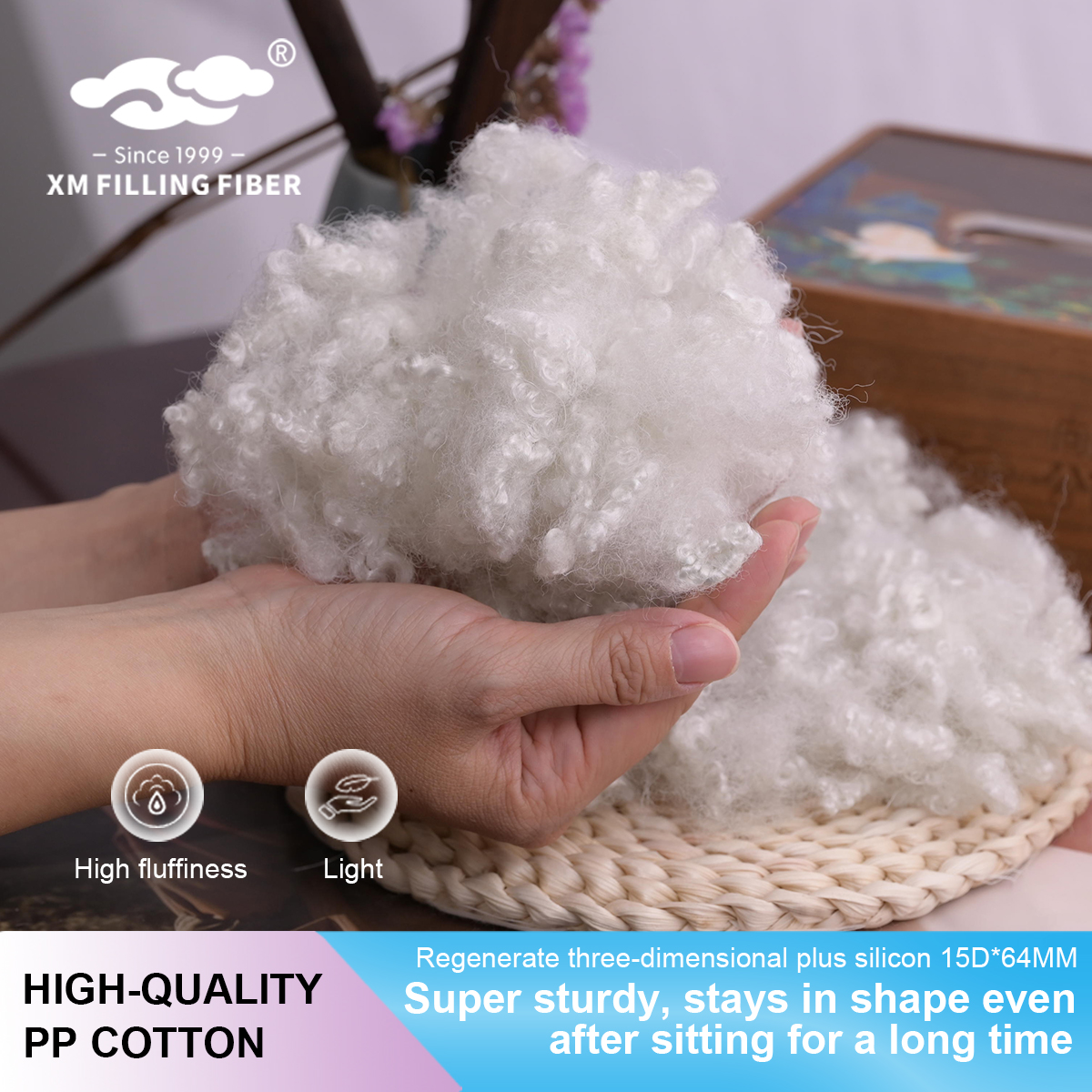 Recyclable Regenerated Staple Polyester Fiber 15D*64MM 100% Polyester Anti-static for Concrete Spinning Filling Material