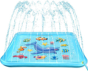 Parque Acuático Inflable y Aspersor Exterior para Niños Pequeños y Niños de 3 a 9 Años, Diseño de Animales Marinos, Diversión Acuática de Verano en el Patio Trasero - Product Image 1