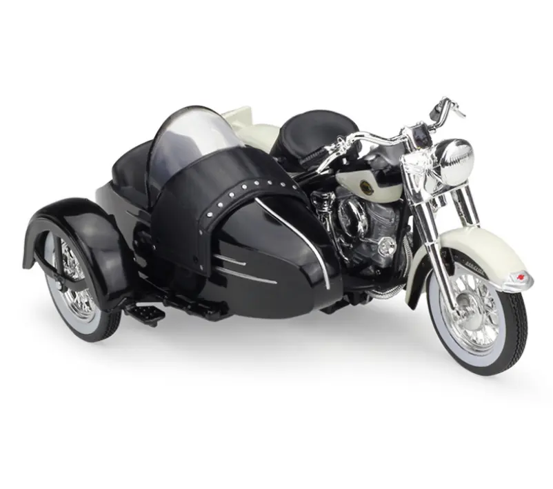 Mastio 1:18-Modèle de moto Harley 1958 FLH DUO GLIDE, locomotive lourde à trois roues, jouets en alliage, modèle moulé sous pression
