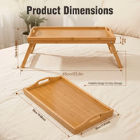 Plateau de lit pliable en bambou naturel, plateau de petit-déjeuner, plateau de lecture, plateau de bureau, plateau en bois personnalisé, plateaux en bois empilables, plateau TV pliable en bois