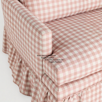 Ensemble de canapés et fauteuils de loisirs en lin rose pâle de style européen pour appartement ou hôtel, canapés de salon à vendre