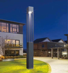 Outdoor <b>LED</b> Garden <b>Light</b> Post Iron Body Acrylic Shade 2700K Soft Warm White IP65 Weatherproof <b>Motion</b> <b>Sensor</b> Control Solar - Product Image 4