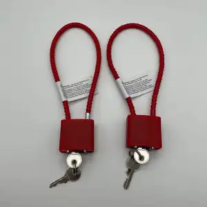 Fechamento de cabo com chave diferente de boa qualidade, cor vermelha/preta, bloqueio de arma de 15 polegadas